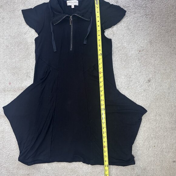 Philsophy Dress Women’s Size Large Midi Length Pockets Raw Hem Sleeve Zipper - Picture 9 of 13